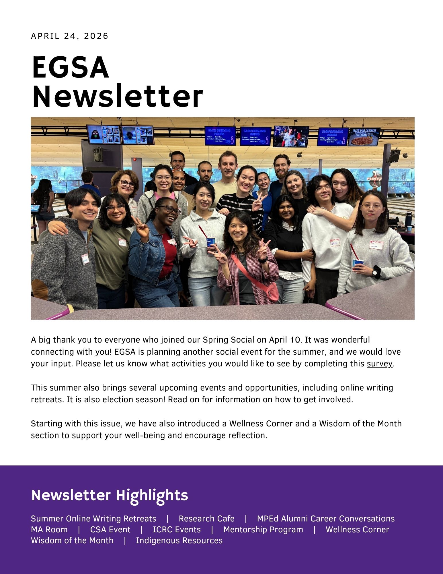 EGSA Newsletter April 2026