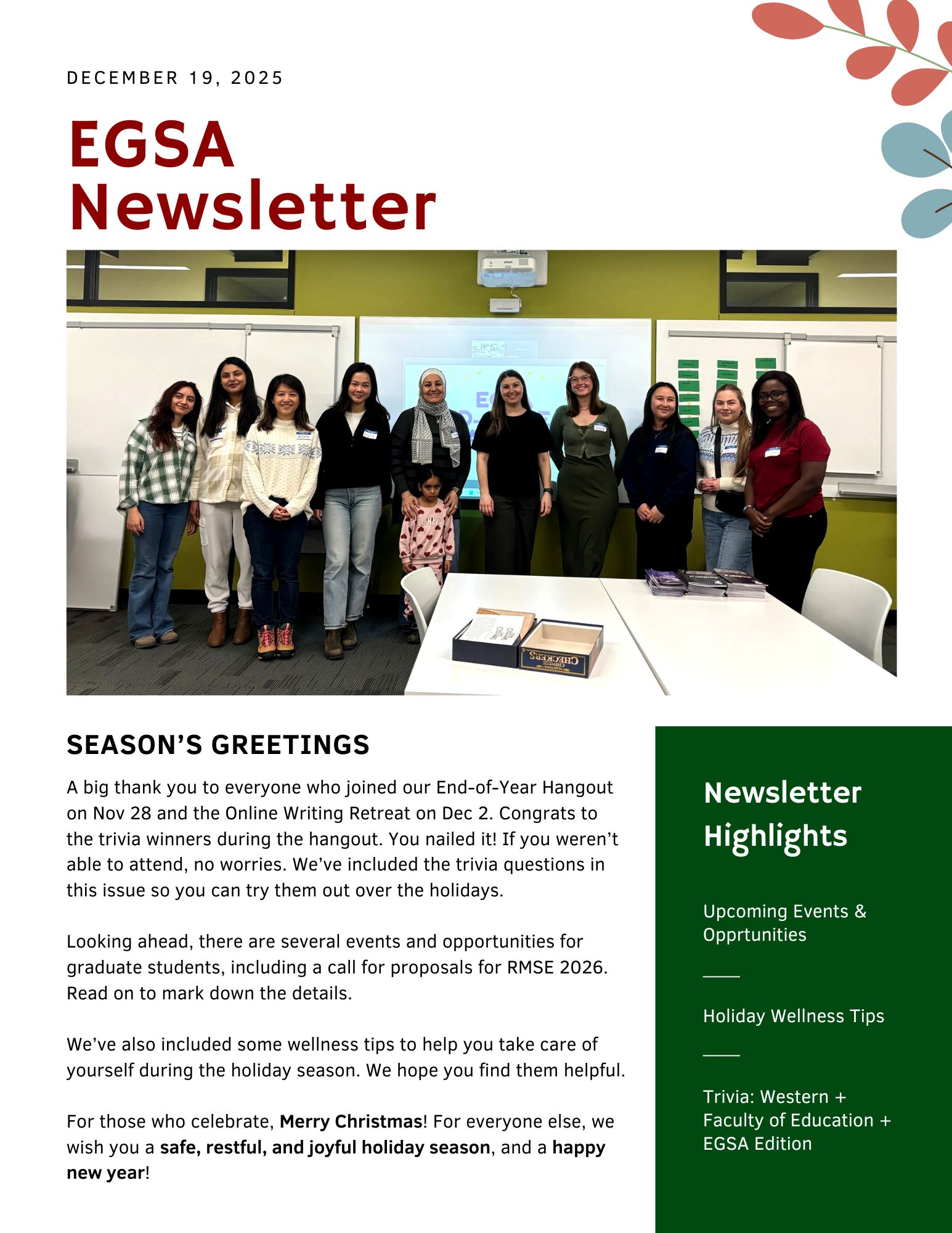 EGSA Newsletter Nov
