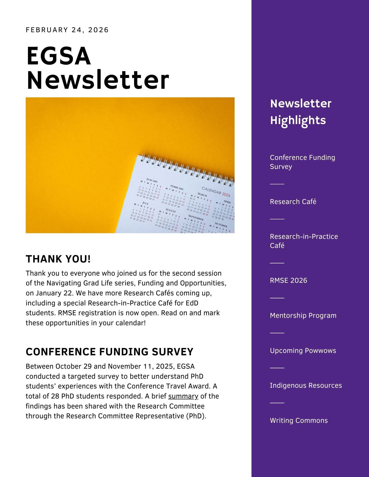 EGSA Newsletter February 2026